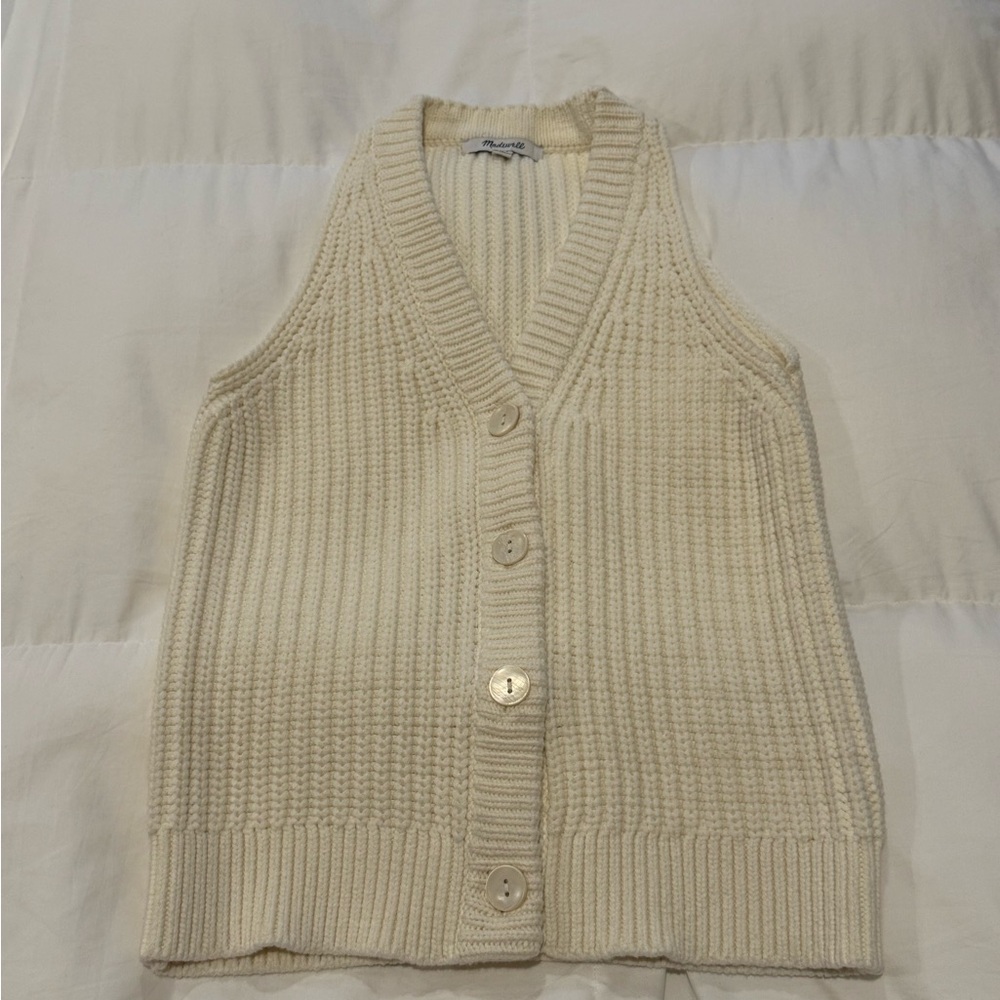 Madewell Cream Knit Women's Sweater Vest